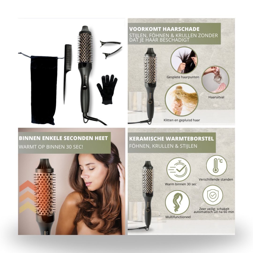 Listing design voor een warmteborstel