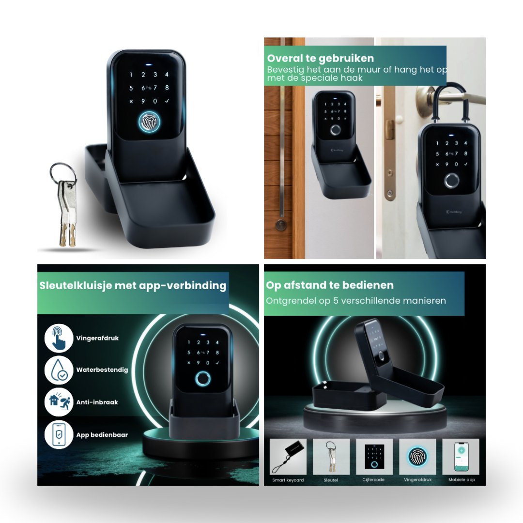 Na Champlist: complete listing set voor een sleutelkluis met USP's